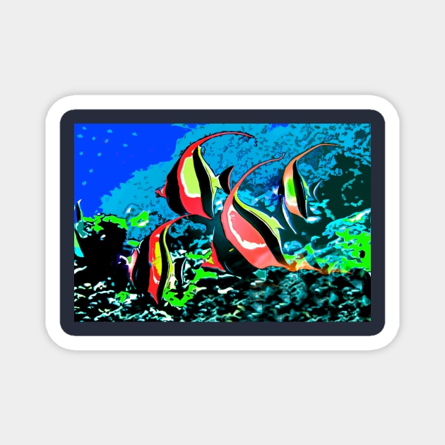 Colorful Hawaiian Kihikihi Fish Magnet by CarloVaro
