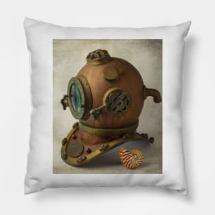 Divers Helmet With Seashell Pillow