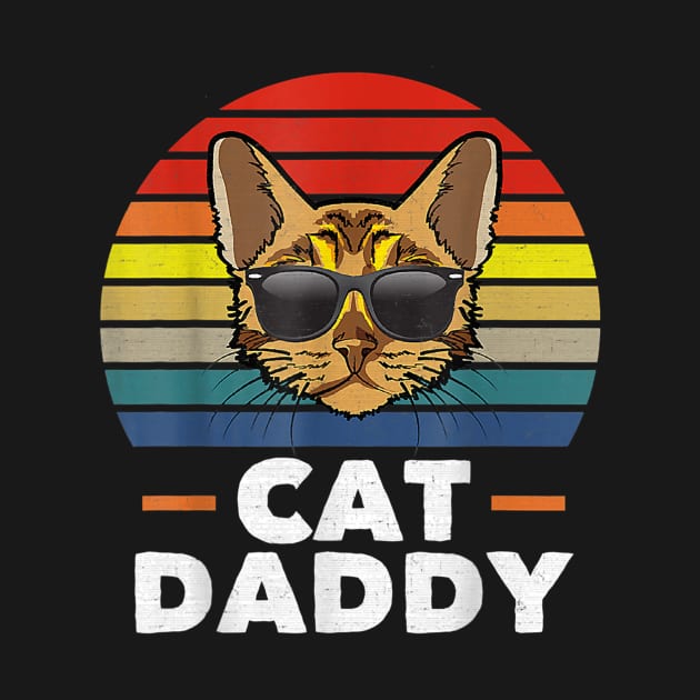 Cat Daddy Wearing Sunglasses Retro Vintage Gift by Rojio