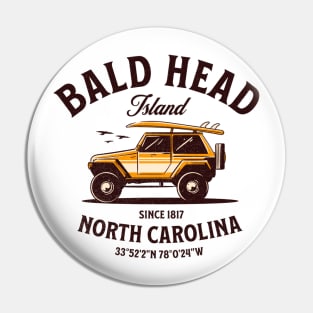 Bald Head Island, NC Surfboard Vacationing Pin