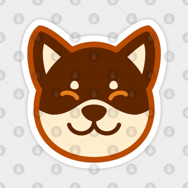 Brown Shiba: Eyes closed smile Magnet by Red Wolf