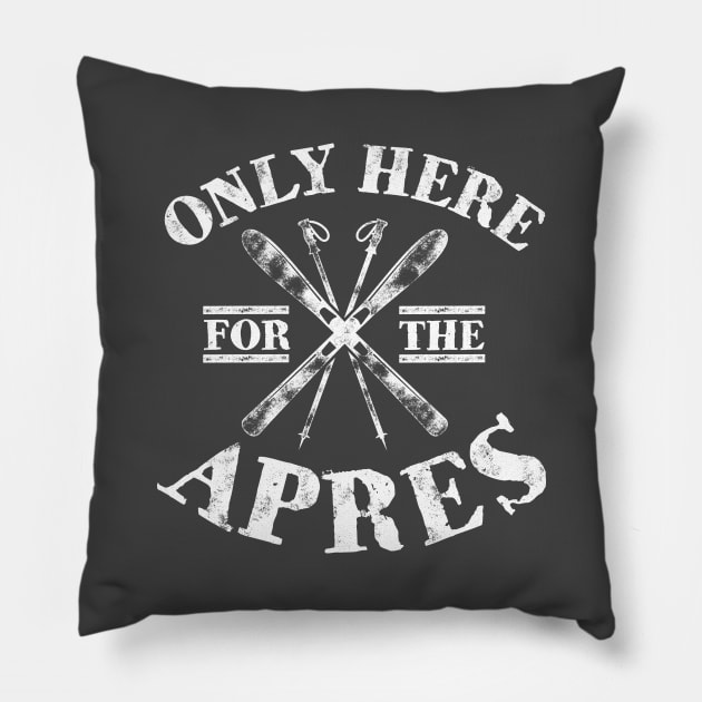 Apres Ski Funny Skiing Snowboarding Pillow by MandeesCloset