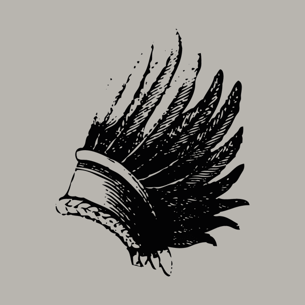 Black indian war bonnet by The Retro Black Store