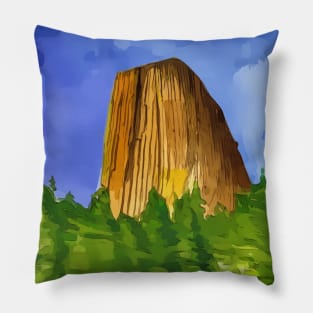 Devils Tower in Wyoming Pillow