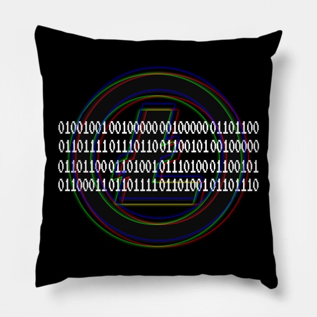 Binary I Love Litecoin Pillow by Destro