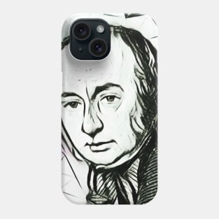 Isambard Kingdom Brunel Black And White Portrait | Isambard Kingdom Brunel Artwork 3 Phone Case