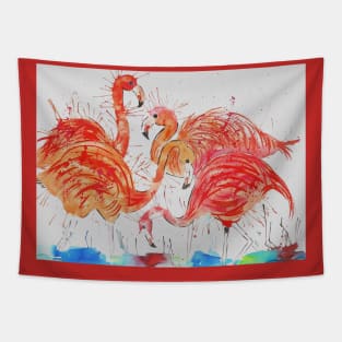 Funky Flamingos Tapestry