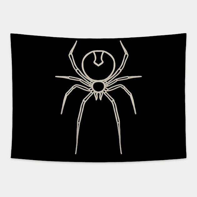 Simply Spooky Collection - Spider - Bat Black and Bone White Tapestry by LAEC