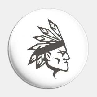 American Apache Indian Logo. Cherokee character icon design. Ethnic logo design. Pin