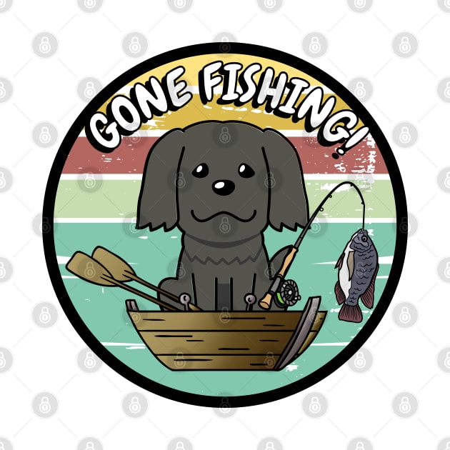 Cute black dog has gone fishing by Pet Station
