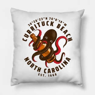 Currituck Beach, NC Octopus Summer Vacation Pillow