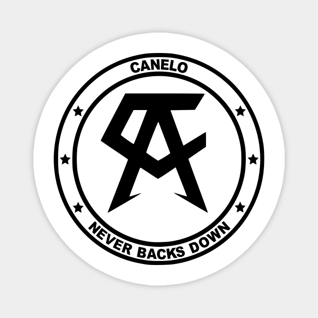 team canelo never backs down Magnet by black and white prints