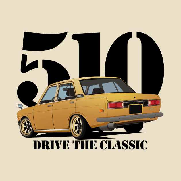 Drive The Classic Car - Datsun 510 (Yellow) by Ajie Negara