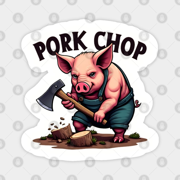 Pork Chop - Funny Pun Magnet by Silly Me Studio