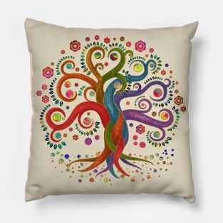 Tree of Life - Yggdrasil - Watercolor swirl Pillow