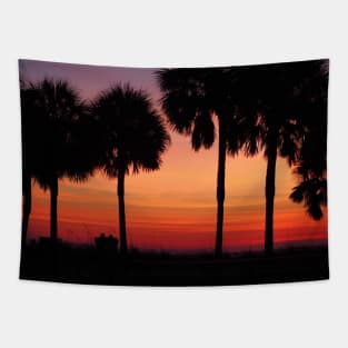 Palm Trees at Sunrise Tapestry