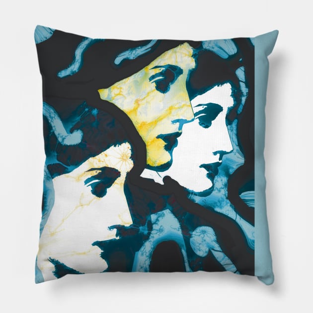 Virginia Woolf Blues Pillow by Exile Kings 