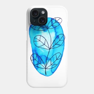 Blue Watercolor Plant Phone Case