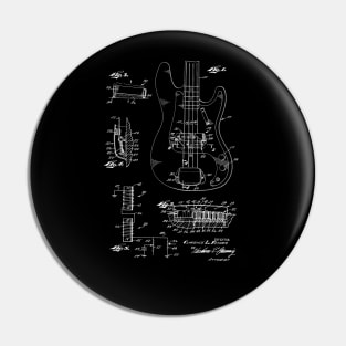 Electric Guitar Vintage Patent Drawing Pin