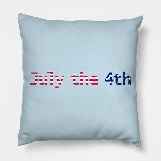 July the 4th Typography in Stars and Stripes Text Pillow by ellenhenryart