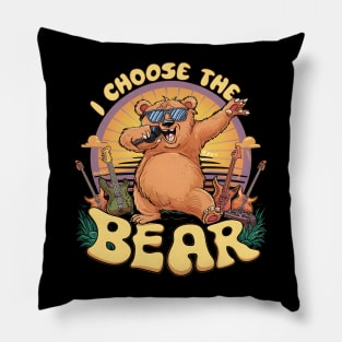 Bear lovers. I choose the bear. Musician bear Pillow