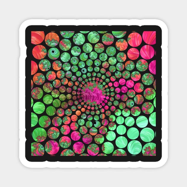 Neon Dream Fractal Art Magnet by BHDigitalArt