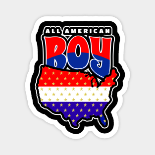 FOURTH Of July Holiday All American Boy Magnet