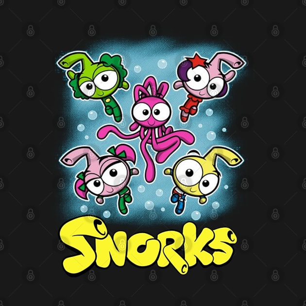 Meet the Snorks Showcase the Quirky Individuals and Vibrant Community of the Beloved Film on a Tee by Frozen Jack monster