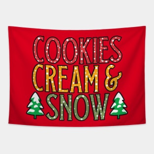 Cookies, Cream, Snow for Christmas holidays Tapestry