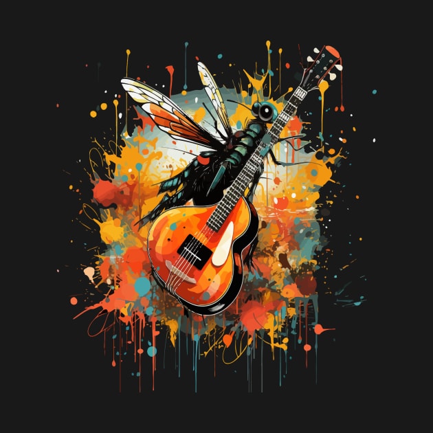 Mosquito Playing Guitar by JH Mart