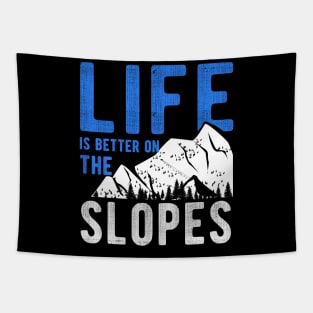 Life is better on the slopes for a Skier Tapestry