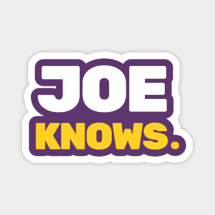 Joe Burrow 'Joe Knows.' LSU Tee Magnet