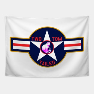 Two Tailed Tom - - Blue USAF - - Yellow Border Tapestry