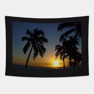 Palm Trees Sunset in Paradise Tapestry