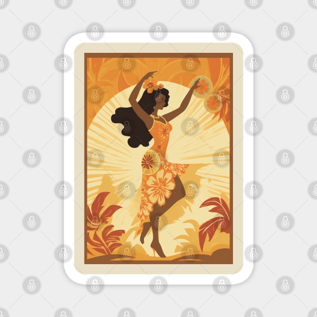 Hula Dancer Magnet by Retro Travel Design