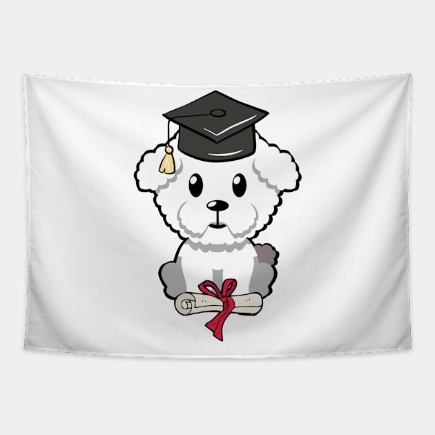 Cute furry dog is a graduate Tapestry by Pet Station