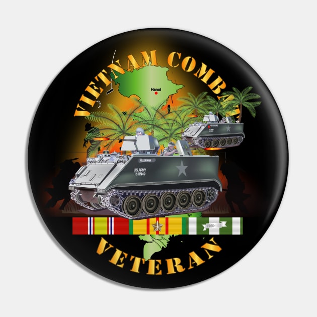 Vietnam Combat Vet -  w APCs- Ambush Pin by twix123844