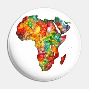 Watercolor African Map #2 Pin