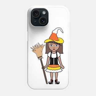 Candy Corn Witch Halloween Trick or Treat Sticker 2 Phone Case