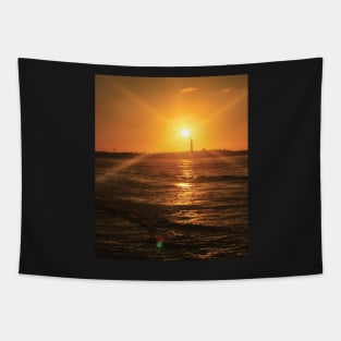 sunset on the ocean Tapestry