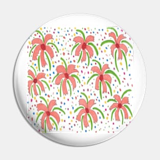 Tropical Fiesta Floral Pattern Pin