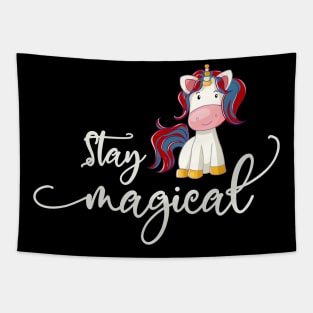 Christmas Unicorn: Stay Magical Tapestry