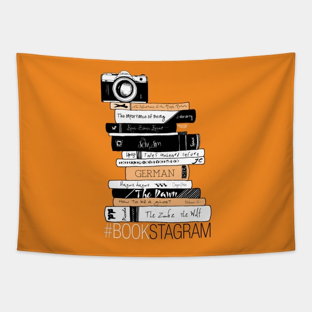 Bookstagram Orange Tapestry by applebubble