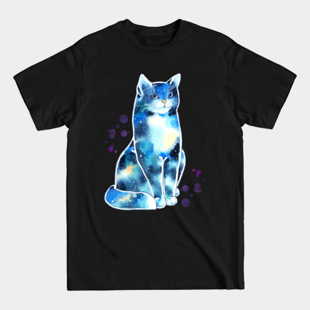 Discover Space Cat Watercolor T shirt Galaxy Cat - Space Cat Watercolor - T-Shirt