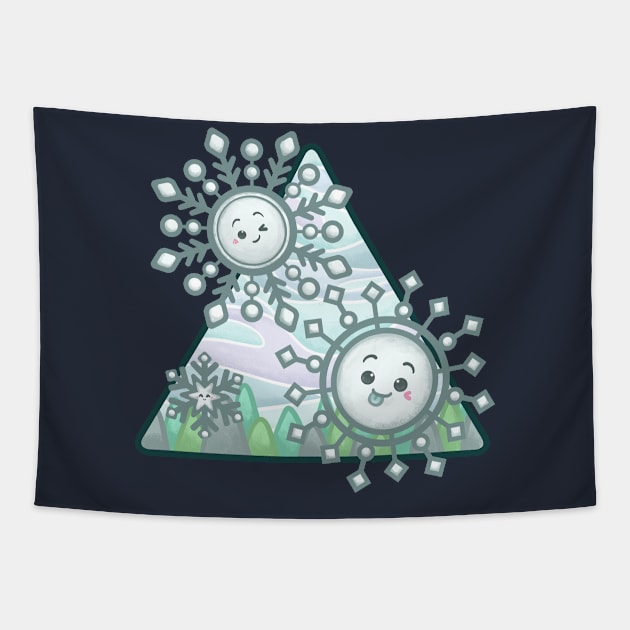 Smiley Snowflakes Tapestry by Khotekmei