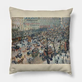 Boulevard of the Italians, Morning, Sunlight  by Camille Pissarro Pillow