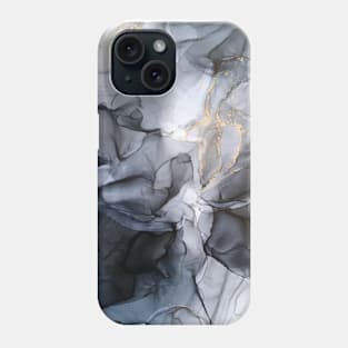 Calm but Dramatic Light Monochromatic Black & Grey Abstract Phone Case