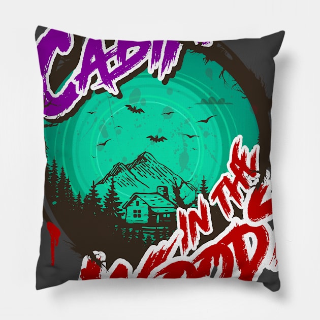 Cabin In The Woods Pillow by ChrisStarkie