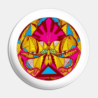 Miami Vice Sunrise Abstract Butterfly Pin