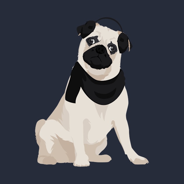 Winter Pug Dog T-Shirt for Dog Lovers by riin92